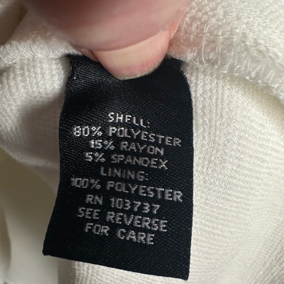 Donna Morgan White Chevron Pattern Fit And Flare Dress 3/4 Sleeves Zipper Size10 - Picture 5 of 9